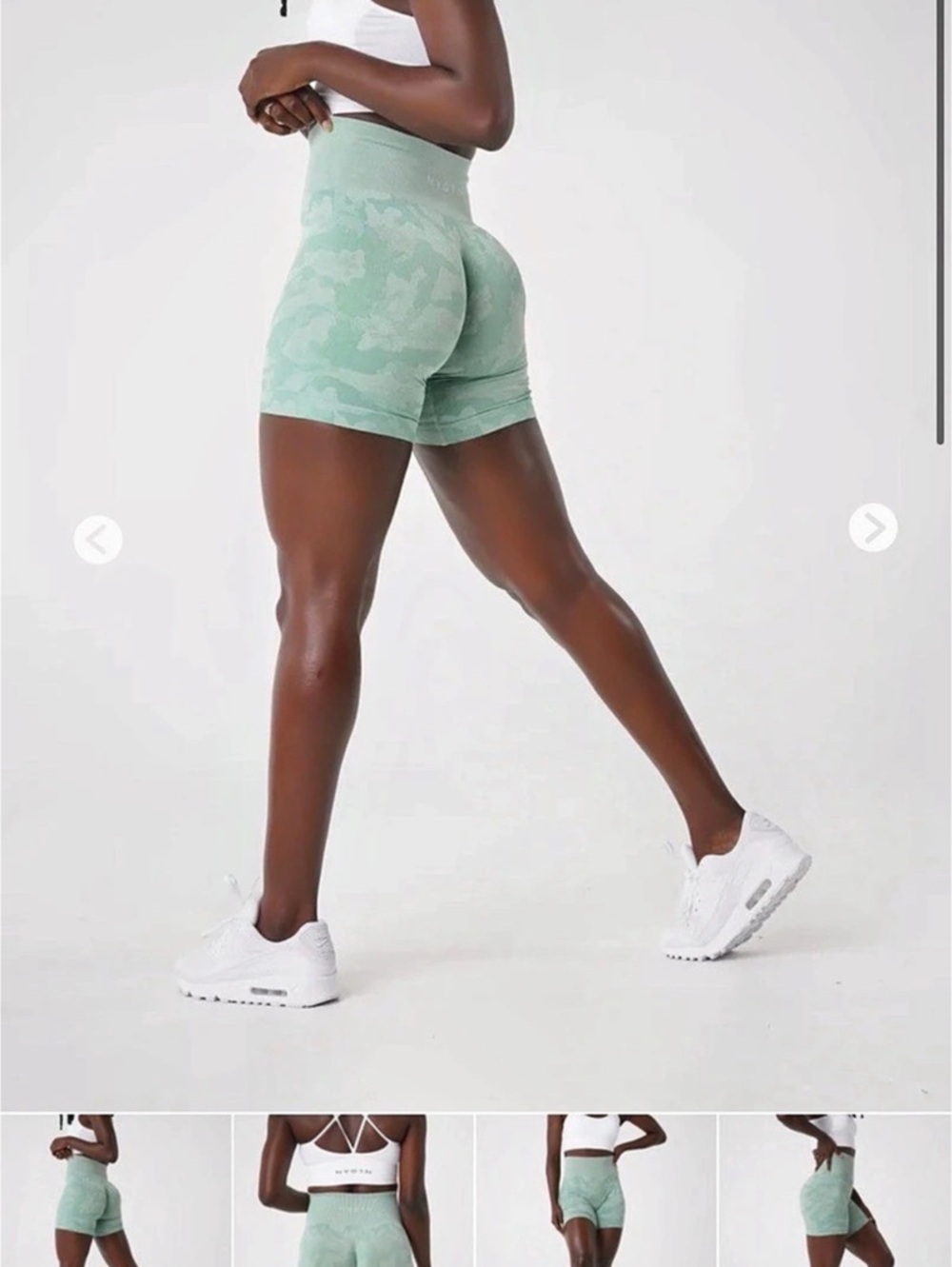 NVGTN Camo Seamless Shorts in Sage Green Size Small